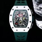 RICHARD MILLE RM011-FM  Replica White Ceramic Green Strap Watch